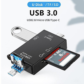Đầu đọc thẻ nhớ 6 trong 1 USB 3.0 Micro Type C sang Micro SD TF