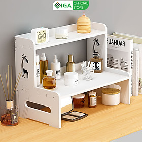 Mua Kệ đựng mĩ phẩm 2 tầng  kệ mĩ phẩm mini để bàn họa tiết hiện đại - IG408