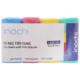 Mua Lô 4 cuộn túi rác Inochi tiện dụng 25L (nhiều màu)