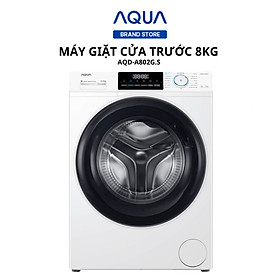 Máy giặt cửa trước Aqua 8KG AQD-A802G.S - Hàng chính hãng bảo hành động cơ 10 năm - Miễn phí giao hàng toàn quốc - Hỗ trợ lắp đặt