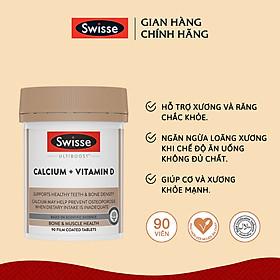 Viên uống bổ sung Canxi và Vitamin D chống loãng xương Swisse 90 viên