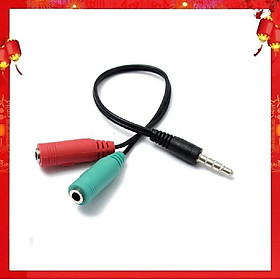 Mua Cáp chia Audio 3.5mm ra mic và loa (Màu Giao Ngẫu Nhiên) - Hàng Chính Hãng