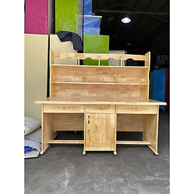 Bàn học sinh gỗ thông đôi liền kệ rộng 1m4 loại tốt