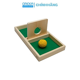 Đồ chơi trẻ em Oreka Montessori Bảng thả Bóng len qua lỗ - 0130100