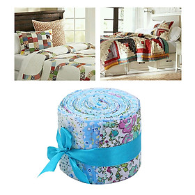 20Pcs 2.4 inch Jelly Fabric Roll Floral Printed Precut Craft Cotton for Scrapbooking