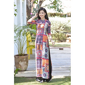 Áo dài truyền thống họa tiết cổ điển - KT2645