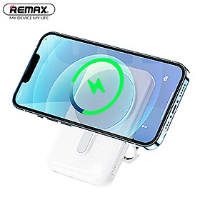 Sạc dự phòng không dây từ tính Remax RPP-85 kèm giá đỡ dung lượng 10000mAh - Hàng chính hãng