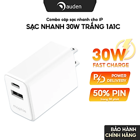 Combo sạc nhanh Mophie Power Delivery 20W/30W/45W/67W/120W Essential cho điện thoại iPhone, bảo hành 24 tháng - Hàng chính hãng