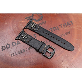 Dây da thay thế dành cho đồng hồ Apple Watch Da Bò Pullup Rivet chữ thập Khóa Thép 316L Dành Cho Series SE 7| 6 | 5 | 4 | 3 | 2 | 1 - Hàng chính hãng