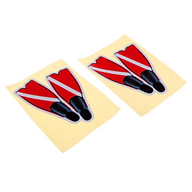 2 Pieces Self-Adhesive Reflective Scuba Diving Diver Dive Fins Sticker Flippers Decal for Swimming Car Truck Bumper 14 x 11 cm/5.5 x 4.3 inch