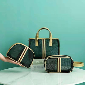 SET 3 TÚI LƯỚI ĐỰNG ĐỒ, ĐỰNG MỸ PHẨM DU LỊCH TIỆN DỤNG