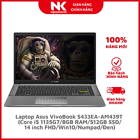 Mua Laptop Asus VivoBook S433EA-AM439T (i5 1135G7/8GB RAM/512GB SSD/14 FHD/Win10/Numpad/Đen) - Hàng chính hãng