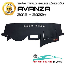 Thảm Taplo xe Toyota Avanza 2018 - 2022 Taplo Nhung Lông Cừu 3 Lớp Chống Trượt cao cấp