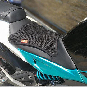 Motorcycle Air Mesh Seat Cover Elastic Breathable Saddle Pad, 3D Mesh Fabric Mesh Cover