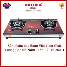 Mua Bếp gas đôi mặt kính IKURA - IV 7300A - Đầu đốt hoa sen bằng đồng phi 86(mm) - Hàng Chính Hãng