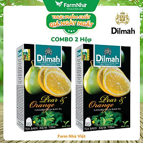 (Combo 2 hộp) Trà Dilmah Pear & Orange 30g 20 túi x 1.5g Hương Cam Lê - Tinh hoa trà Sri Lanka
