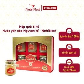 Hộp Quà 6 Hũ Yến Chưng Nguyên Tổ Gold Bird NutriNest Phục Hồi Sức Khỏe 190g