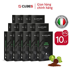 Mua  Bao bì mới  Combo 12 Hộp cà phê viên nén Carraro Crema Espresso (52gr/ Hộp)- Nhập khẩu chính hãng 100% từ thương hiệu Carraro  Ý