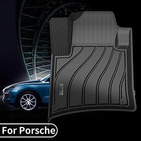 Thảm lót sàn xe ô tô Porsche Cayenne 2010-2017 Nhãn hiệu Macsim 3W chất liệu nhựa TPE đúc khuôn cao cấp - màu đen