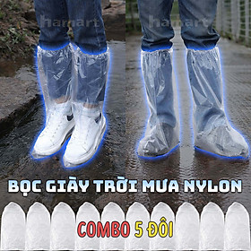 Bọc Giày Trời Mưa Ủng Nilong Bao Giày Dép Du Lịch Bảo Vệ Chống Nước Bám Bẩn 1 Lần Tiện Lợi