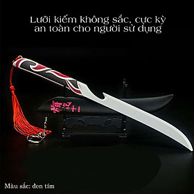 Kiếm đồ chơi móc khóa kiếm sát thủ lưỡi kéo không gỉ thanh kiếm hoa mai mô hình 22cm