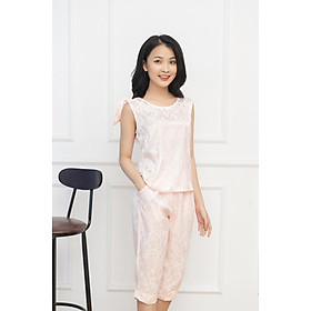 Bộ lụa mặc nhà Vicci BL.001 quần lửng áo sát nách nhiều màu