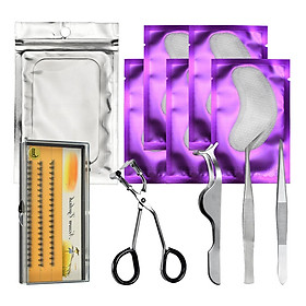 11pcs Eyelash Extension Set-Eyelash Pads/Tweezer/Lashes/Curler/Lash Holder