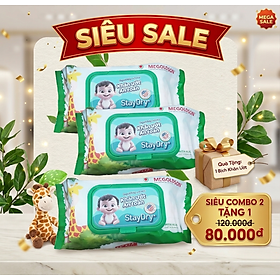 Combo 2 gói khăn ướt an toàn StayDry tặng 1 khăn ướt cùng loại 100T