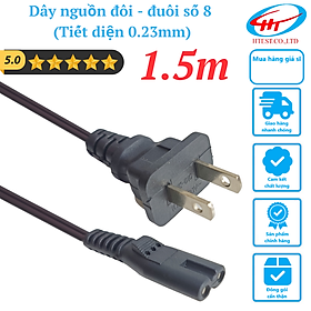 Dây nguồn đôi - đuôi số 8 1.5M Xám Đen Tiết diện 0.23mm