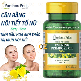 Hình ảnh Tinh dầu hoa anh thảo Evening Puritan's Pride giúp cân bằng nội tiết tố nữ, đẹp da, giảm đau kỳ kinh, mãn kinh và tăng sức khỏe  - OZ Slim Store