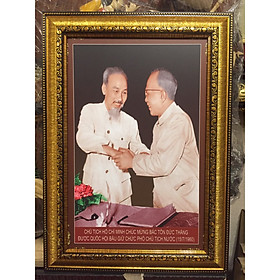 Mua Tranh in ảnh Bác Hồ Bác Tôn ( 35x25cm)