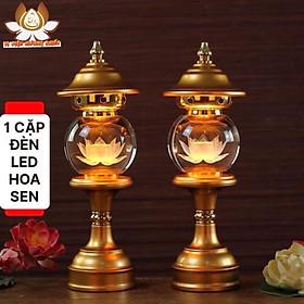Mua CẶP 2 CÂY ĐÈN LED HOA SEN PHA LÊ THỜ CÚNG TRANG TRÍ