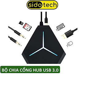 Bộ chia cổng HUB USB 3.0 Sidotech HS3 mở rộng kết nối đa năng 6 cổng USB