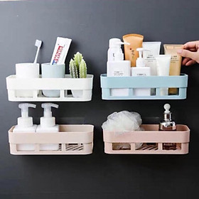 Mua KHAY NHỰA để đồ dán tường hình chữ nhật - Khay Kệ Nhựa Hình Chữ Nhật Để Đồ Nhà Bếp Nhà Tắm Đa Năng