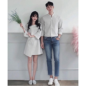SET ÁO ĐÔI NAM NỮ - ĐỒ CẶP TÌNH YÊU SỌC CARO GỒM SET ĐẦM NỮ ÁO SƠ MI NAM - SMICE HOUSE