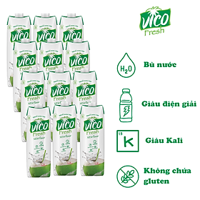 Hình ảnh Thùng 12 hộp Nước dừa xiêm VICOFRESH (1 lít/hộp)