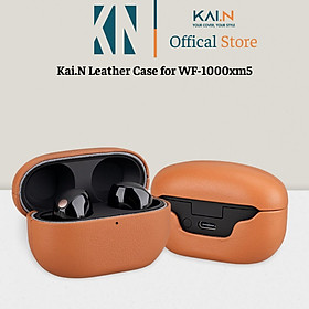 Ốp Bao Case Da Dành Cho Tai Nghe Sony WF-1000xm5, Kai.N Leather Case, Bằng Da PU Cao Cấp - HÀNG CHÍNH HÃNG