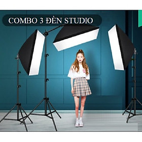 Mua Combo Bộ Đèn Studio Công Suất Cao  Bộ 3 Đèn Softbox 4 Bóng Led360 20W/40W 5500K  Tổng 240W/480W  Setup Phòng Quay Chụp Hàng Chính Hãng