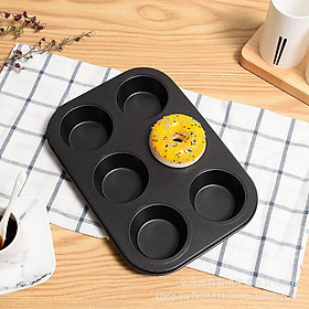 Mua Khay Nướng Bánh Cupcake Khuôn Muffin 6 Bánh Chống Dính Cao Cấp MÀU ĐEN - TRAY6MUFFD