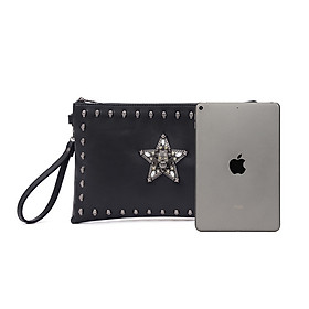 Korean style personalized rivet clutch casual ipad shoulder bag trendy bag fashion street trendy male leather clutch