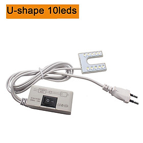 Dimmable Industrial Lighting 30 LED Gooseneck Working Lamp Lathe Sewing Clothing Machine Light Home Sewing Machine Accessories Color: U shape 10leds
