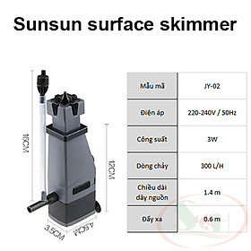 Lọc váng Sunsun Mini Surface Skimmer YF JY 01 / 02 / 03 hút váng dầu bể thủy sinh cá tép cảnh