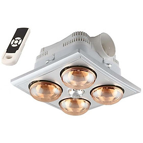 Mua Đèn sưởi 4 bóng âm trần có điều khiển Hans - Heizen HE-4BR - Hàng chính hãng