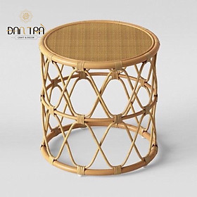 Mua Bàn Mây Tròn Lồng Vô Cực ĐAN TRÀ  - Bàn Mây Nhỏ Gộn- Bàn Mây Dành cho Phòng Khách  Quán Coffee  Ban Công- Nội Thất Decor Mây Tre Đan