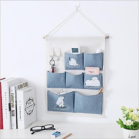 Mua Túi Vải  Đựng Đồ Đa Năng Treo Tường 7 Ngăn Xinh Xắn Kèm 2 Móc Treo Tiện Ích