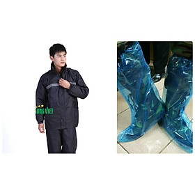 Mua BỘ QUẦN ÁO MƯA PHẢN QUANG CAO CẤP VÀ ỦNG NILON XANH/TÍM