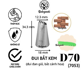 Mua Đui đan giỏ D70 (7053)  Đuôi bắt kem  đui hàng rào 2 mặt răng cưa trang trí bánh bằng thép không gỉ đúc liền khối  dày dặn  cứng cáp