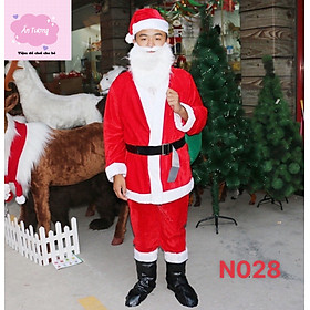 Bộ quần áo Ông Già Noel - Bộ trang phục hoá trang Ông già Noel người lớn- Bộ 7 chi tiết hoá trang ông già Noel