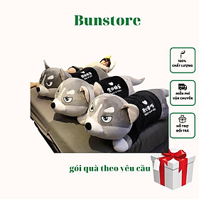 Gấu bông chó mặt ngáo Bunstore thú nhồi bông gối ôm chó husky mềm mịn siêu to khổng lồ nhiều size