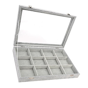 Lockable Velvet Jewelry Display Tray Storage Box Organzier for Bracelet Necklace